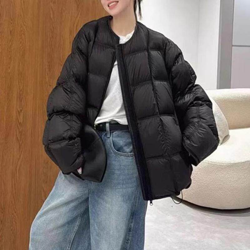 推荐韩系通勤时尚高级感圆领保暖棉服外套女春季新款小个子百搭上