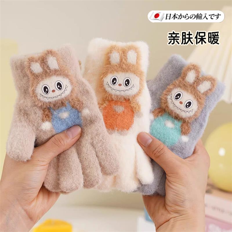 日本labu布儿童手套秋冬男