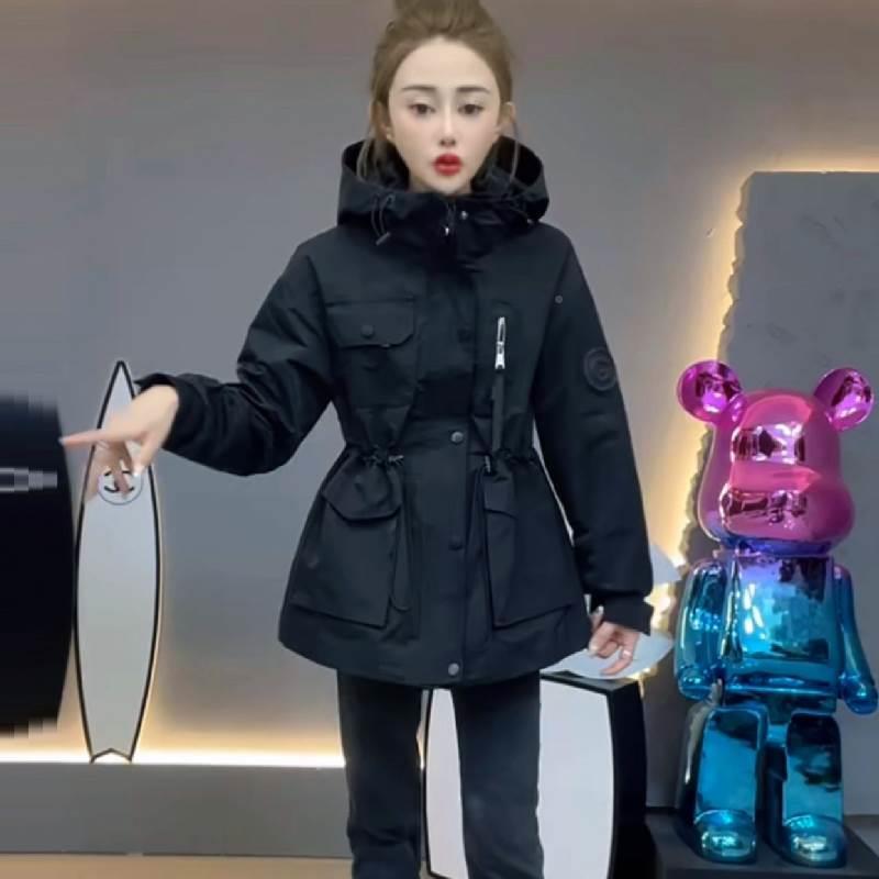 推荐冲锋衣外套女春秋欧货高级感中长款工装休闲收腰夹棉风衣二棉
