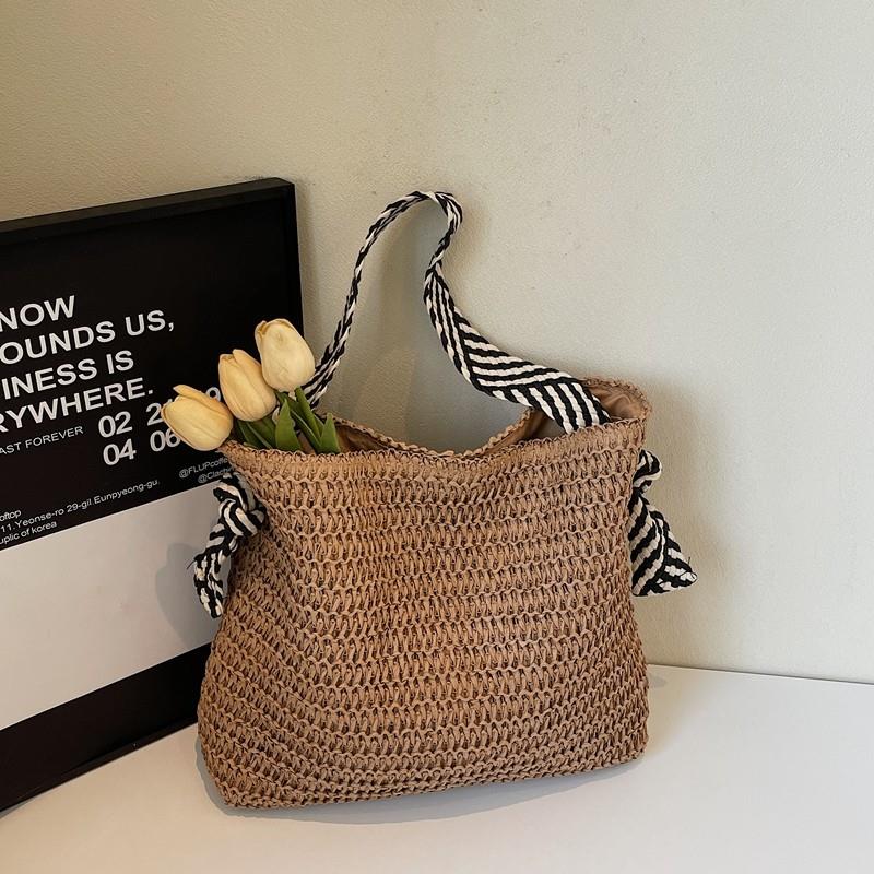 推荐夏季大容量草编包包女