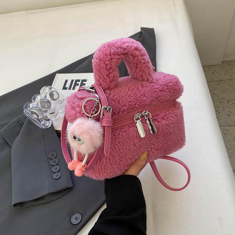 新品冬天羊羔毛绒绒包包女
