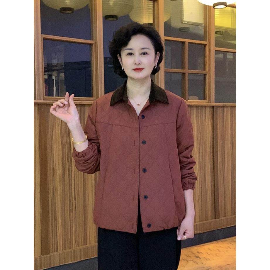 推荐中老年女装时尚妈妈春装2026新款夹棉外套轻薄短款小棉袄洋气