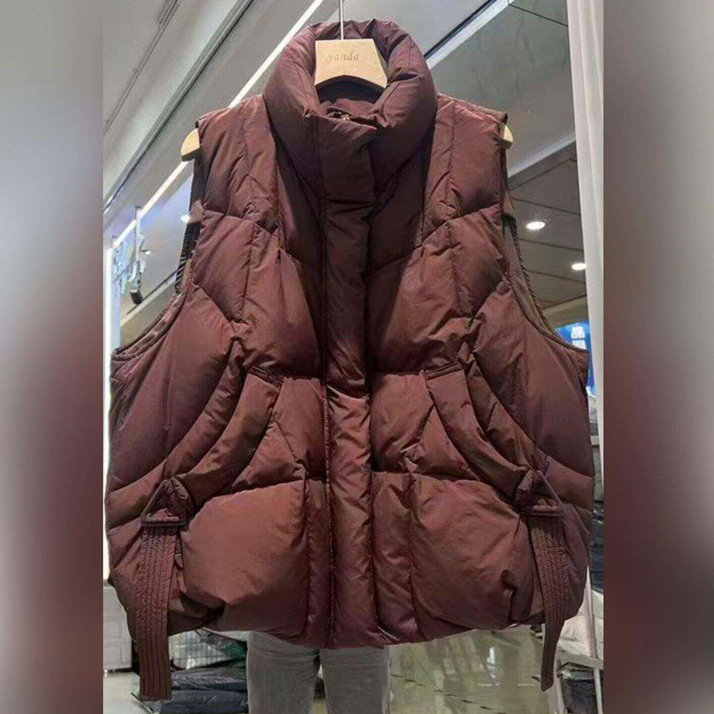 推荐时尚百搭加绒棉马甲时髦洋气大码女胖mm无袖背心上衣2026秋冬