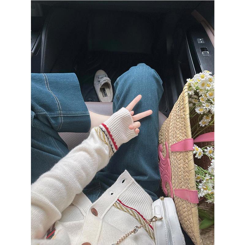 推荐小香风复古刺绣v领毛衣开衫外套女士春秋欧货软糯宽松针织衫