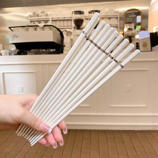 抗菌合金筷子家用高档家庭2023新款高颜值白色快子