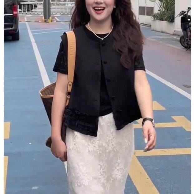推荐黑色圆领坎肩无袖马甲女春秋2026欧货小个子叠穿短款马夹外搭
