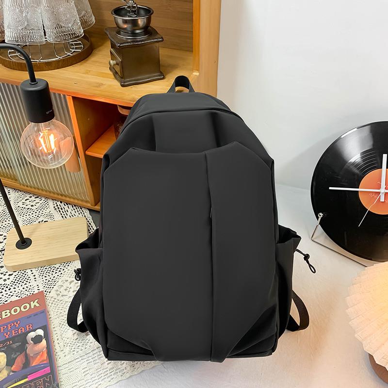 推荐新款简约学生书包潮流2025韩版男士背包商务电脑包纯色大容量