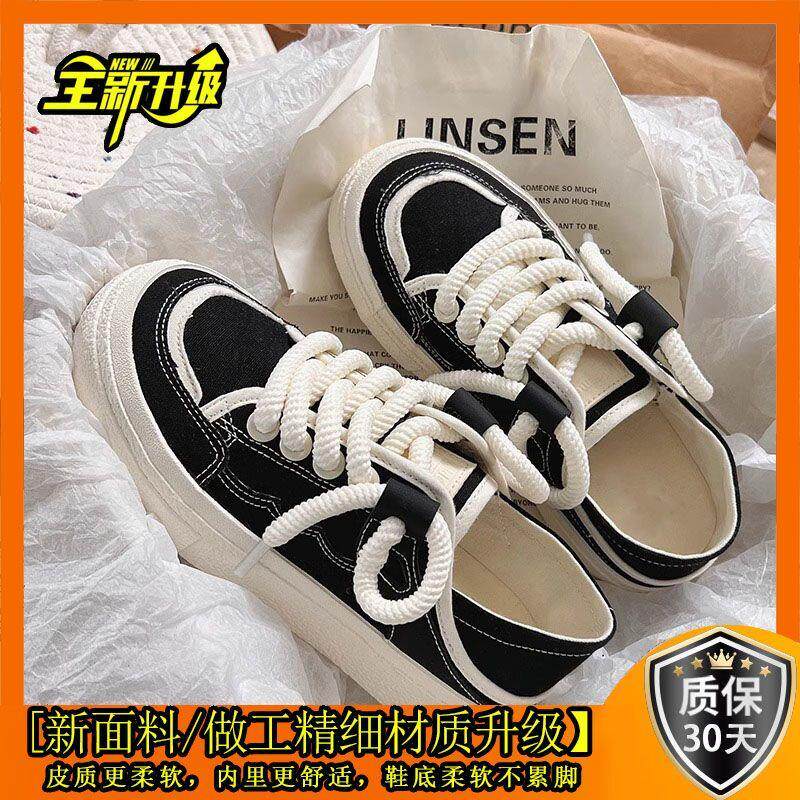 新品后跟可踩半拖帆布鞋女2026夏季新款小众原创百搭小白鞋配裙子