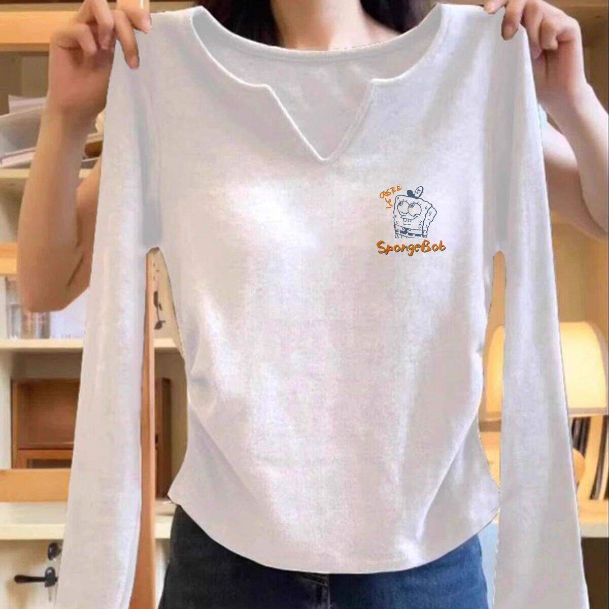 推荐白色内搭打底衫女2026新款秋冬韩系chic别致显瘦正肩长袖T恤