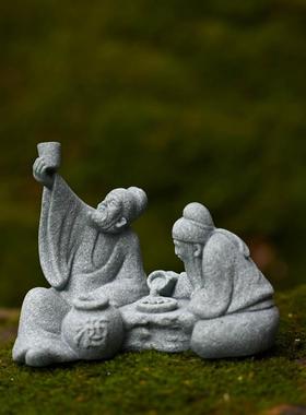 好货微景观仿真下棋老者摆