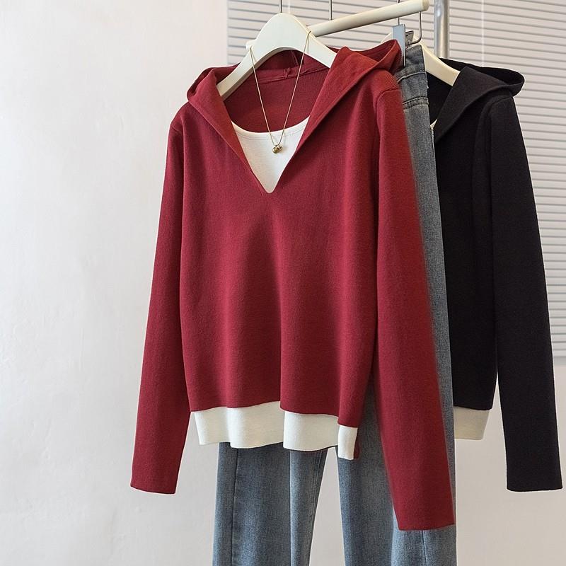 推荐大码女装胖mm红色连帽