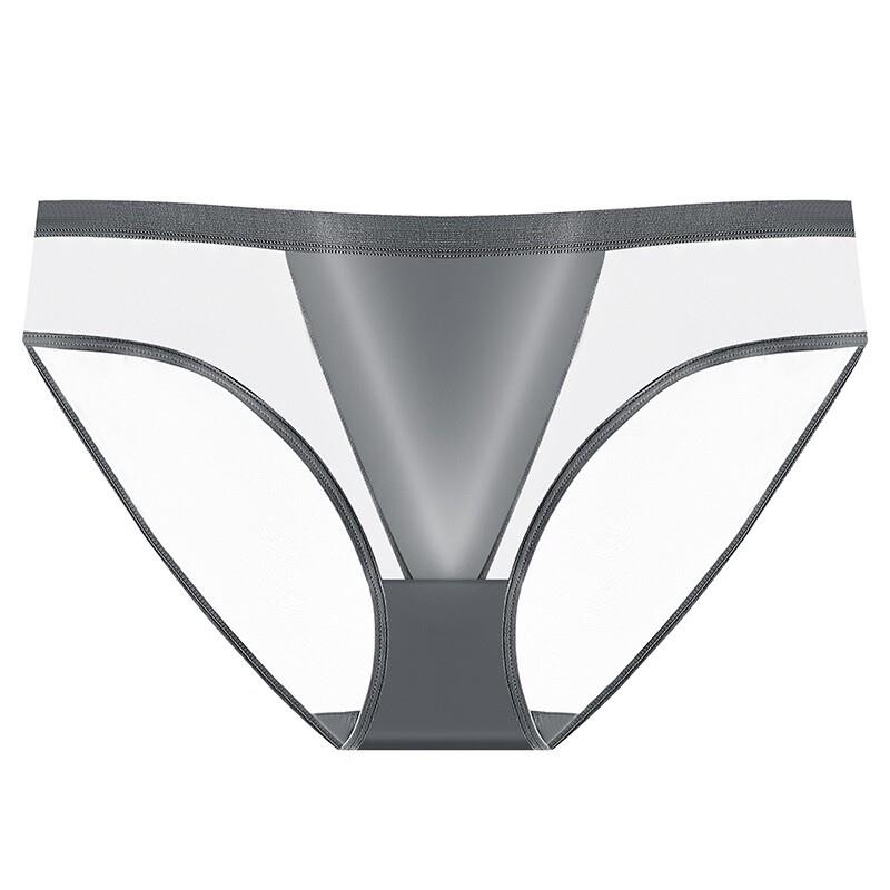 好货性感大码网纱超薄三角裤欧美风比基尼半透速干纯棉裆内裤女胖