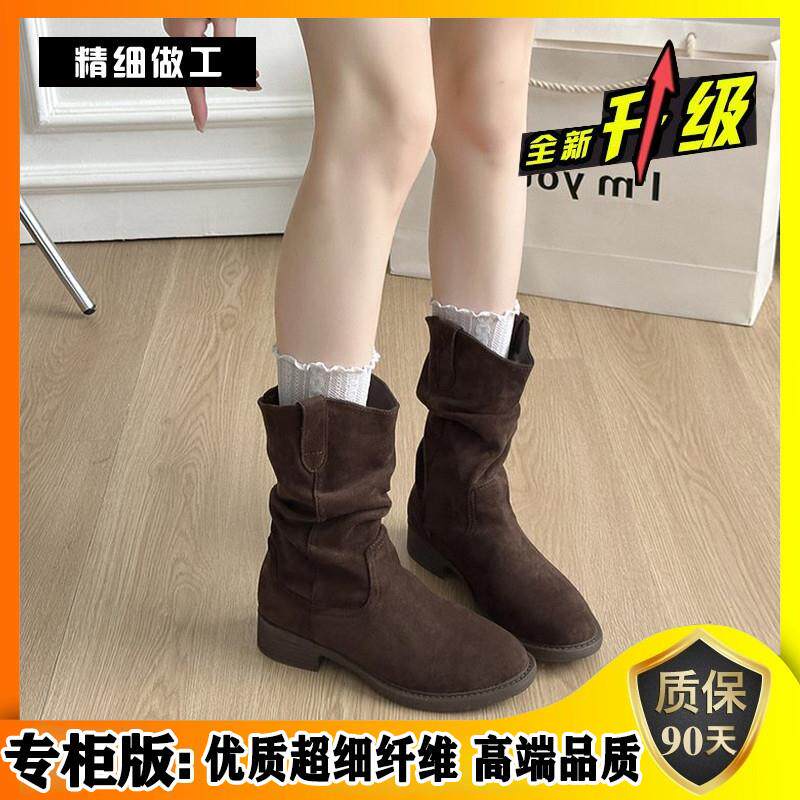 新品西部牛仔复古短靴子女