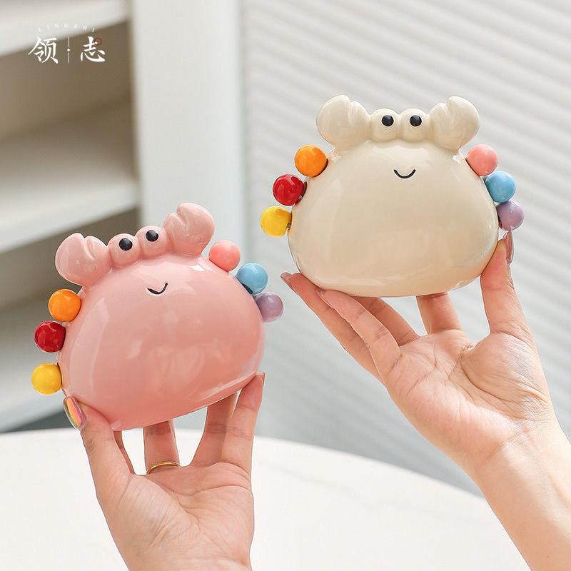 螃蟹水果叉不锈钢小叉子陶