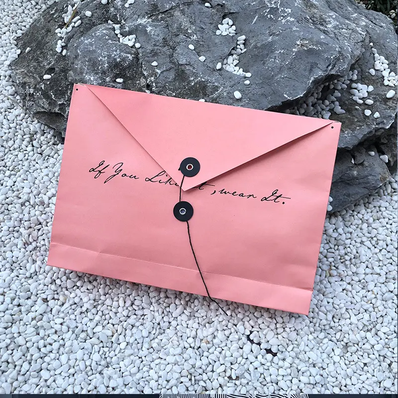 服装档案袋设计师包装袋 短袖衬衫环保袋 牛皮纸档案文件袋定做