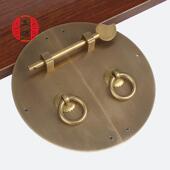 中式 素面圆形衣柜铜把手明清家俱P铜配件榆木柜门把 仿古纯铜明装