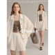 LeGrenat夏季 抽绳松紧短裤 女设计感老钱风镂空蕾丝衬衫 外套罩衫