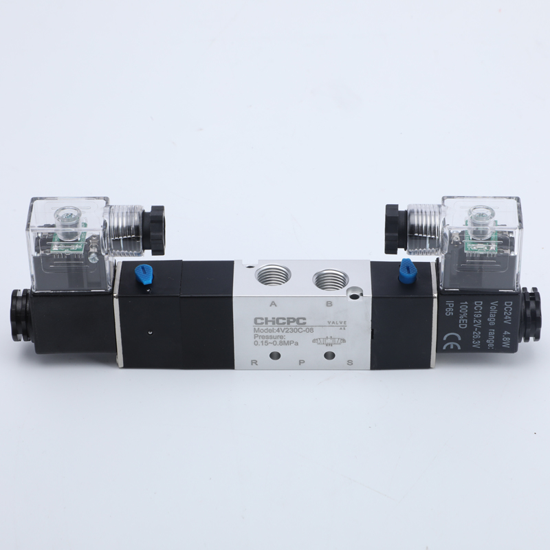 三位五通亚德客型4V230一08 DC24V 230P/E330/430换向阀4V230C-08