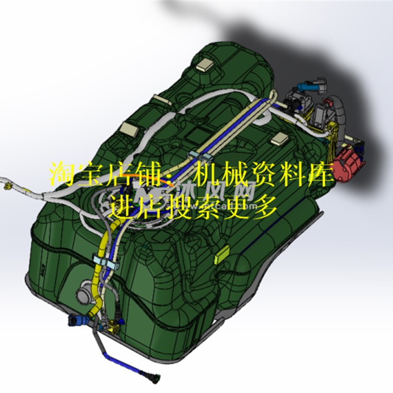 小汽车油箱3D图纸SW模型零件图设计参考资料【384】