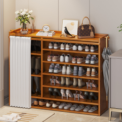 2023新款爆款家用鞋架子门口结实耐用宿舍省空间收纳鞋柜实木多层