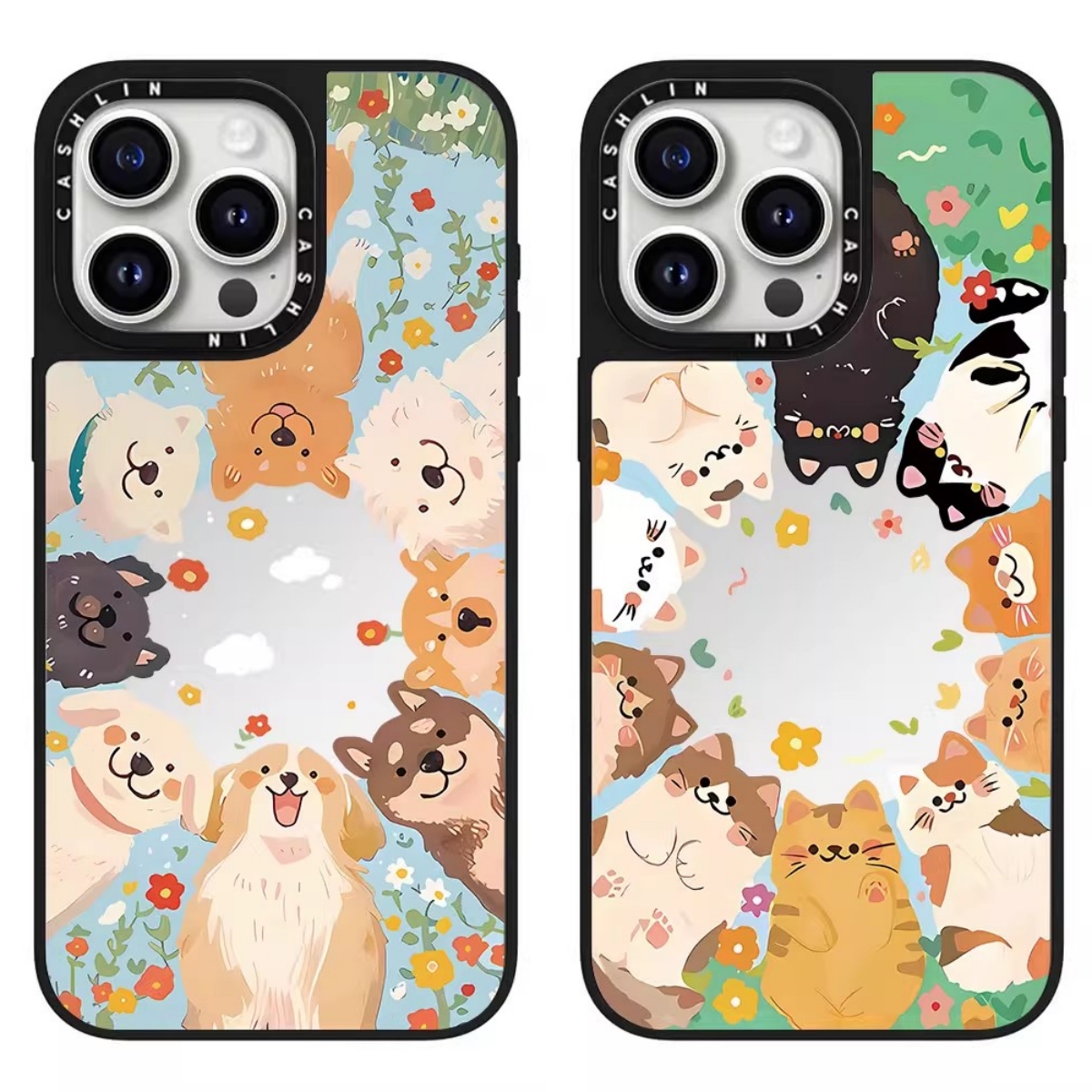CASE定制版春日汪汪喵喵花园16Pro适用iPhone15ProMax苹果14Pro情侣闺蜜MagSafe磁吸13手机壳12防摔11硬壳