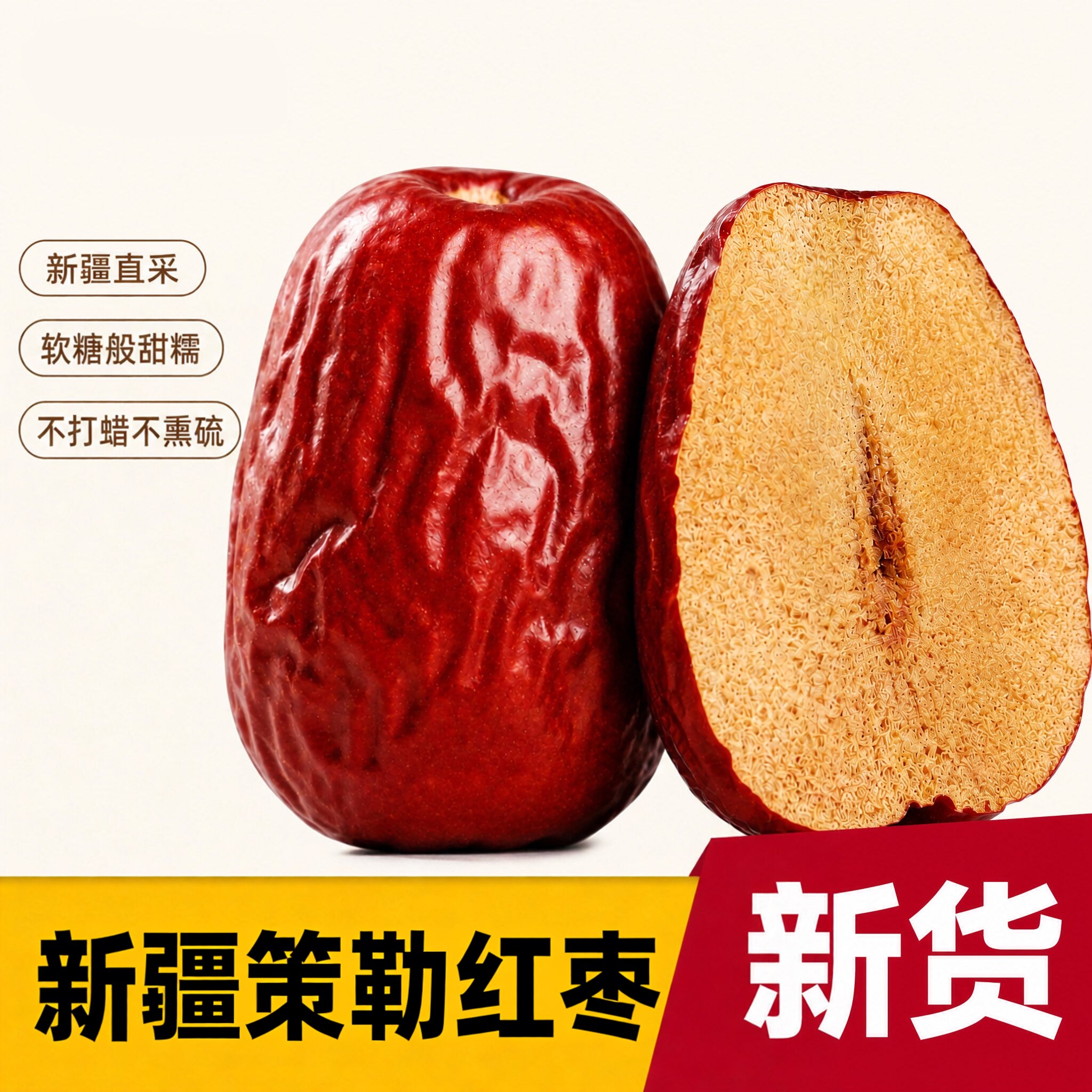 新疆策勒红枣官方旗舰店十个红枣特级新疆特产和田大枣肉厚勤天 - 实物图
