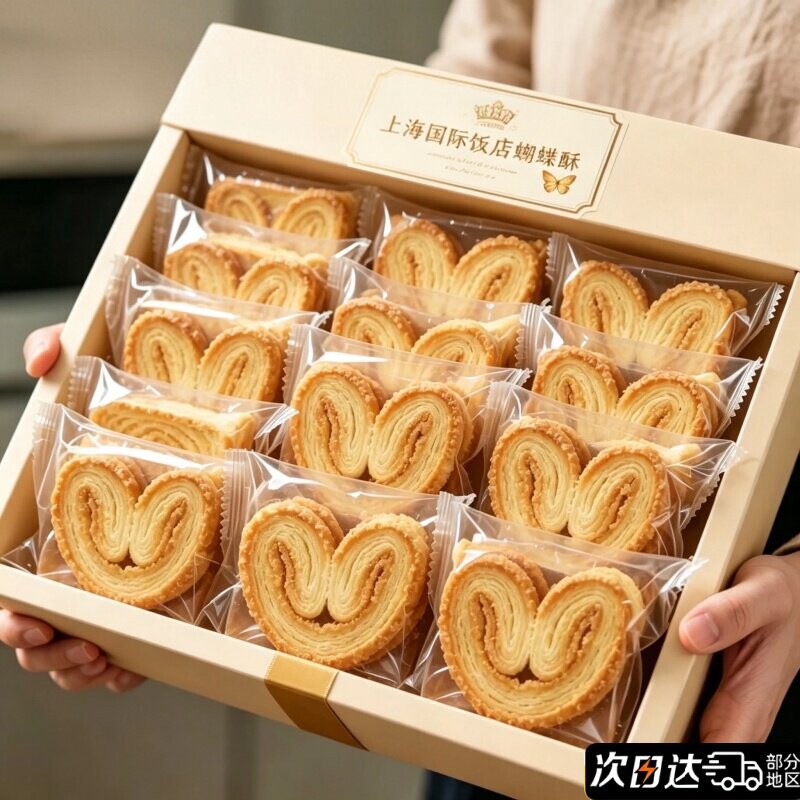 上海国际饭店蝴蝶酥官方旗舰店传统老式千层酥饼干点心休闲零食品