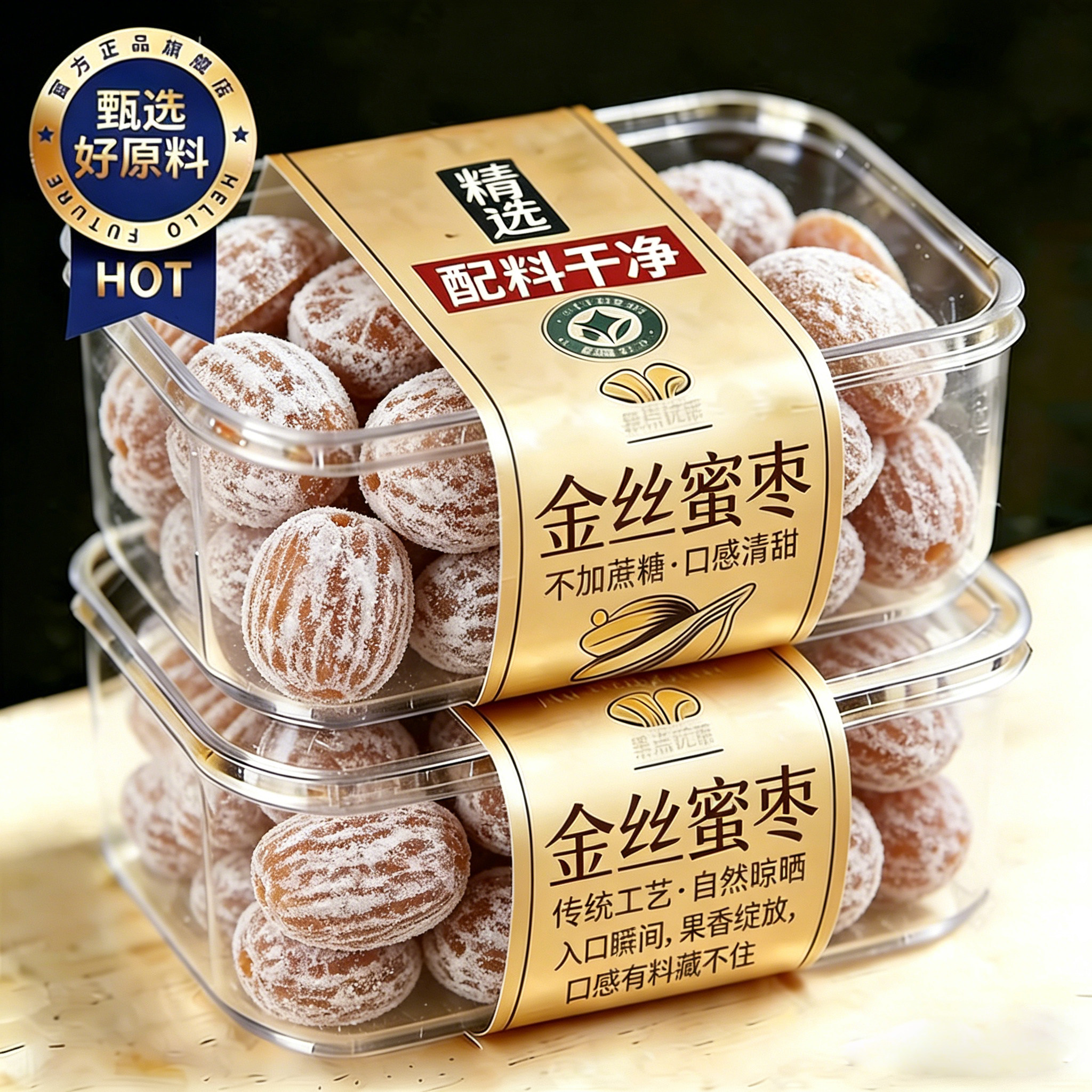 央妈推荐金丝蜜枣500g无核干蜜枣煮粥端午包粽子散装批发蜜饯零食