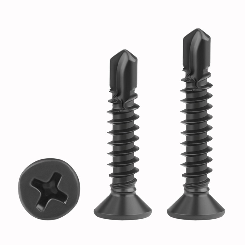 沪心黑锌沉头钻尾螺丝十字平头自攻钉自钻彩钢瓦螺钉燕尾螺丝M4.2