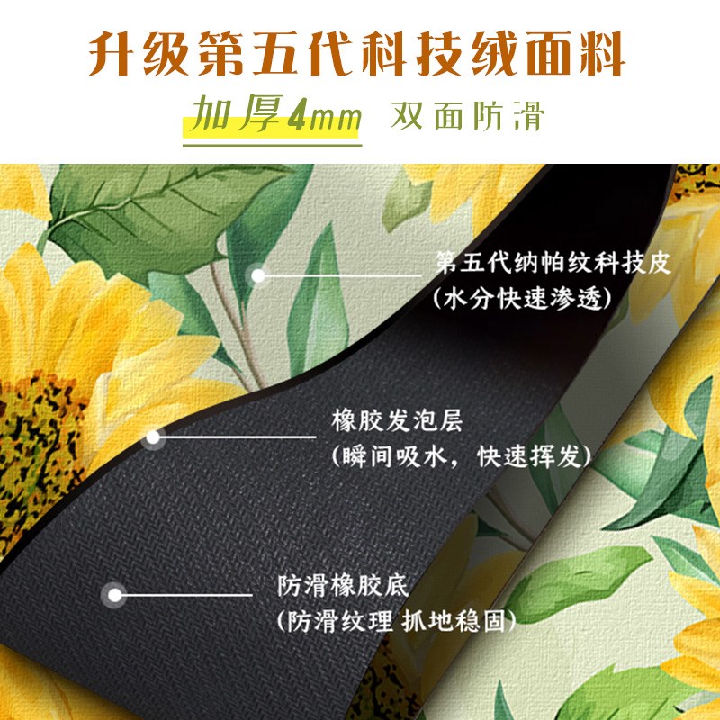 硅藻泥浴室地垫卫生间门口门垫吸水防滑入户门脚垫洗手间厕所垫子