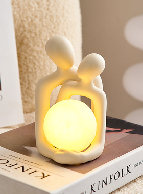 北欧抽象人物艺术情侣摆件小夜灯家居客厅卧室玄关装饰品生日礼物