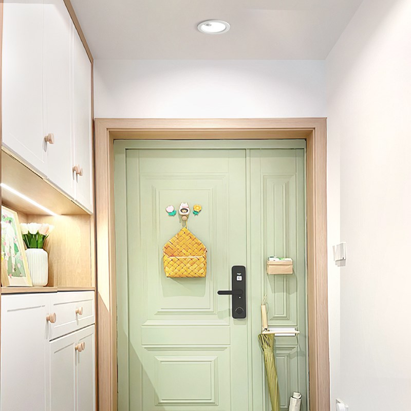 入户门感应灯高级进门红外自动筒灯射灯玄关过道开门即亮嵌入式