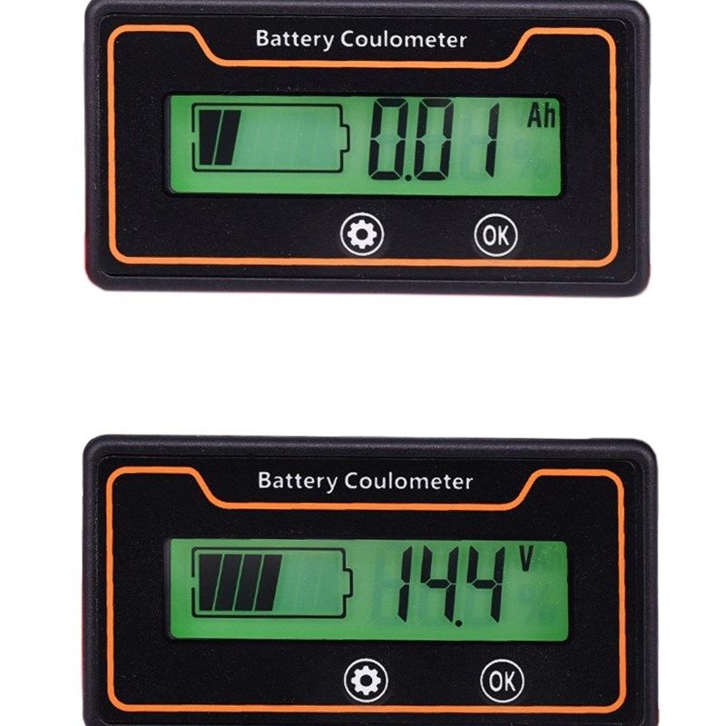 车用库仑计汽车床车小型电量显示器铅酸锂电池电流百分比型仪表