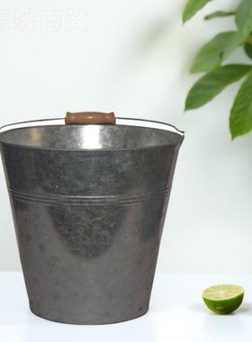 田园风格小桶铁皮花桶花盆铁饰花家器居装饰多肉花装盆OGV冰桶海