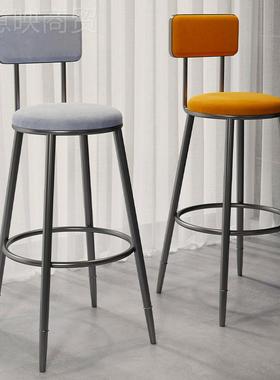 靠j8吧椅背椅吧凳岛台现代简吧椅高脚凳收银台台椅子轻奢家JPI约