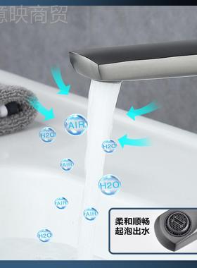 奢浴室柜面59965黄轻铜面盆水龙头冷热洗脸盆陶瓷阀芯台下风盆枪