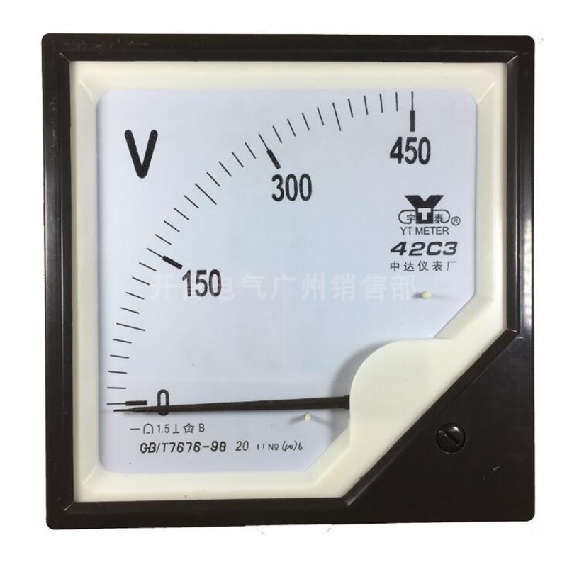 宇泰仪表 面板指针式直流型电压表 42C3-100V 250V 400V