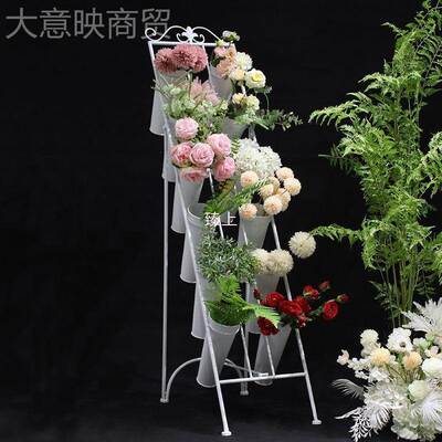 地花144D3670园桶花架森系婚房落小清新田园场多多层阶梯花商架子