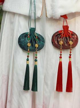 端午香节香刺囊空袋织锦缎锦囊荷包随身汉绣服艾草86943古风桂花