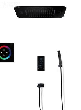 HIDEP暗装花洒OTN入墙式预埋黑E色套LED浴装厂家H淋I05082A-2