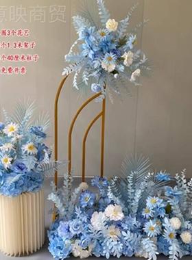 庆礼堂红色系花地排花路引花婚盆花婚球排挂花点户外农村婚11758