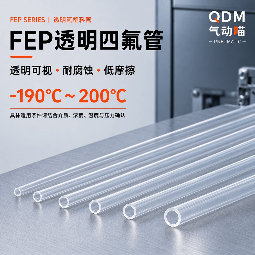 FEP透明聚全氟乙内烯耐腐蚀耐高低温实验室F46化学流体输送四氟管
