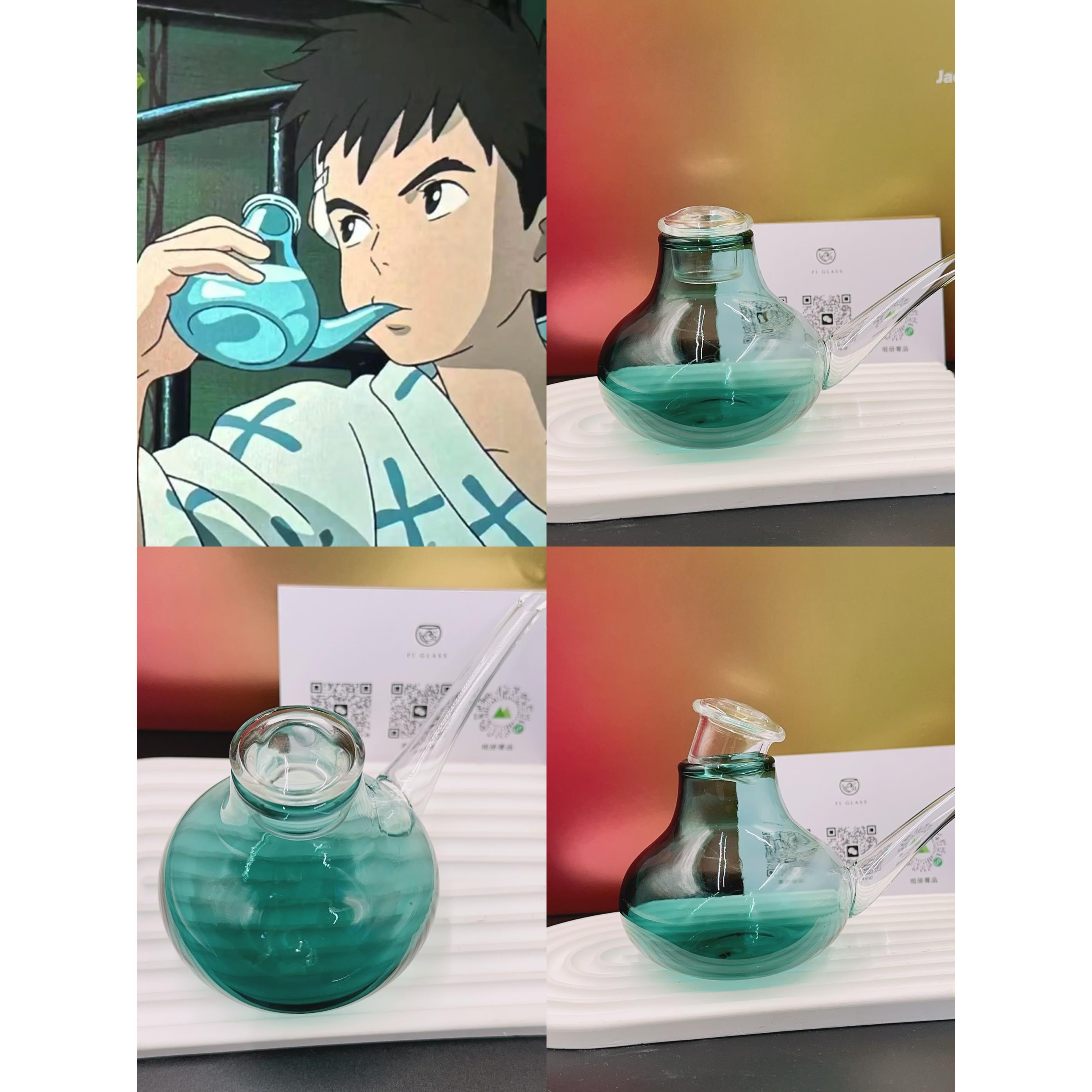 你想活出怎样的人生同款真人的水壶床头杯天青色高硼硅耐热玻璃杯