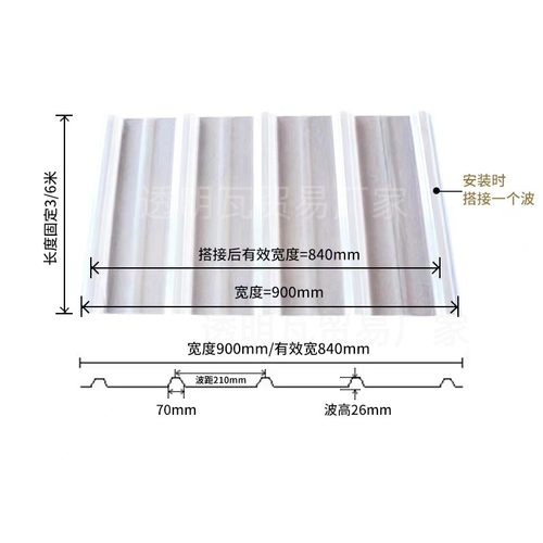 PC透明瓦 防火阳光瓦阳台x天井采光瓦阳光房雨棚车棚 玻璃钢瓦