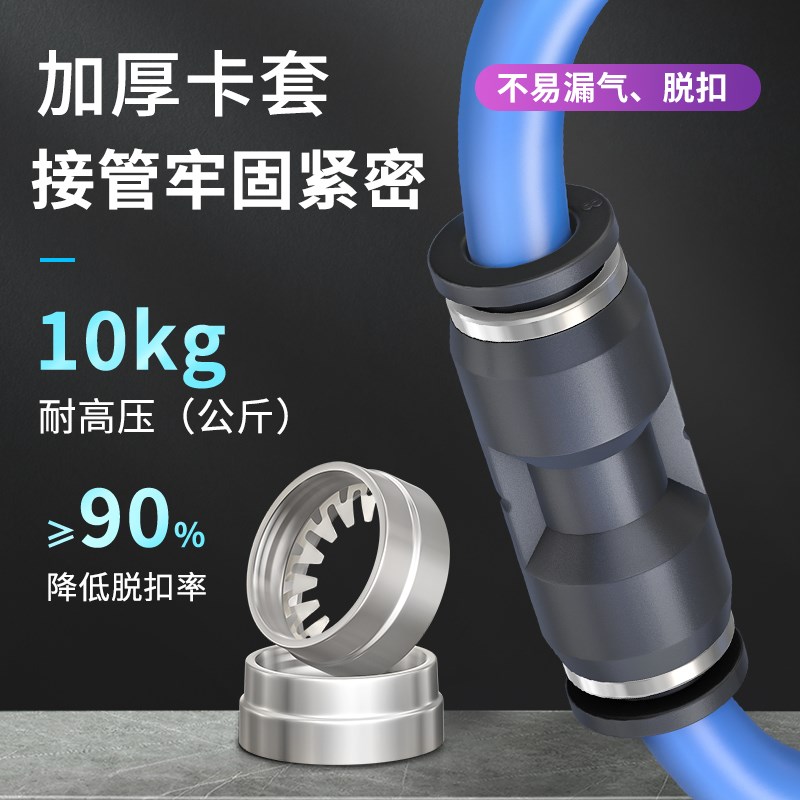 PU直通气管快插接头变径快速对接PU4/6/8/10/J12/16/PG8变4-50个