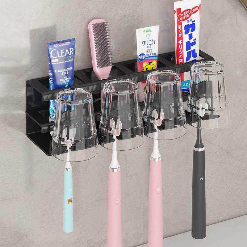 不锈钢牙刷置物架刷牙杯架免打孔卫生间漱口杯子壁挂牙杯收纳挂架