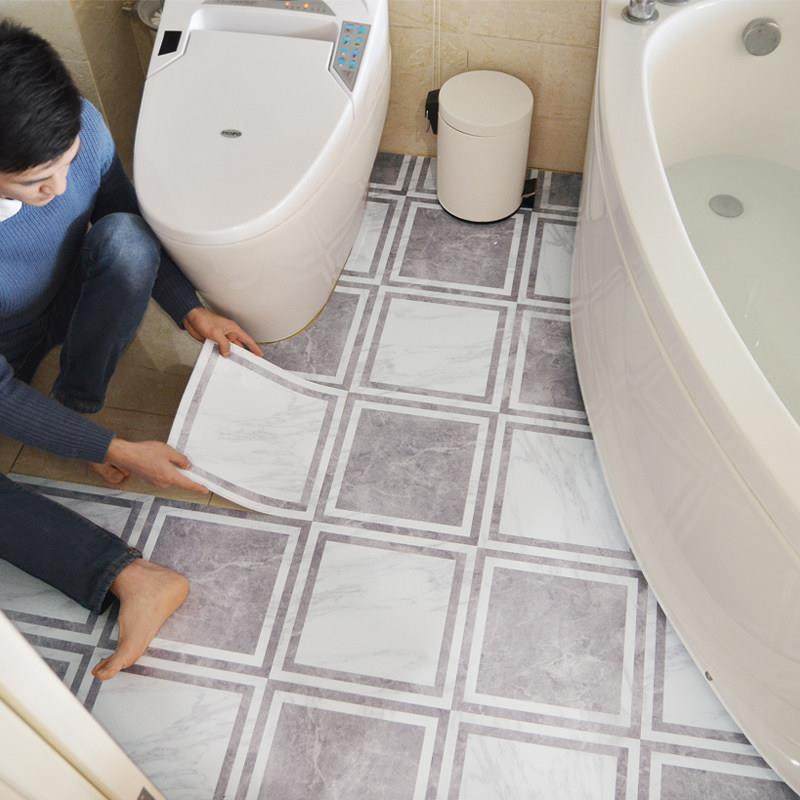 防滑地贴地板贴纸卫生间瓷砖墙贴厨房地面装饰防水地垫墙纸自粘