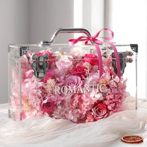 毕业季告白礼物永生花爱丽丝手提花箱温馨花园方盒生日送女友求婚