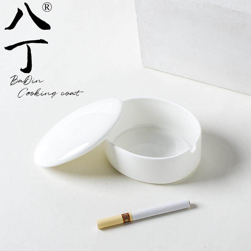 经典简约风纯白骨瓷带盖椭圆两孔烟缸烟灰盒桌面吧台茶几办公烟盒,节庆用品/礼品,时尚烟灰缸,淘宝优惠券,粉丝福利购,淘宝优惠卷