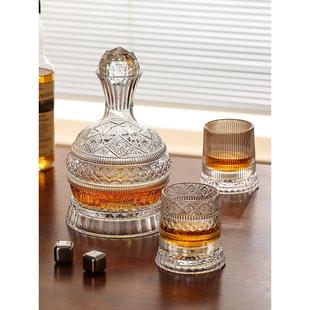 旋转醒酒器红酒家用高级感酒具水晶玻璃酒壶葡萄酒分酒器网红酒壶